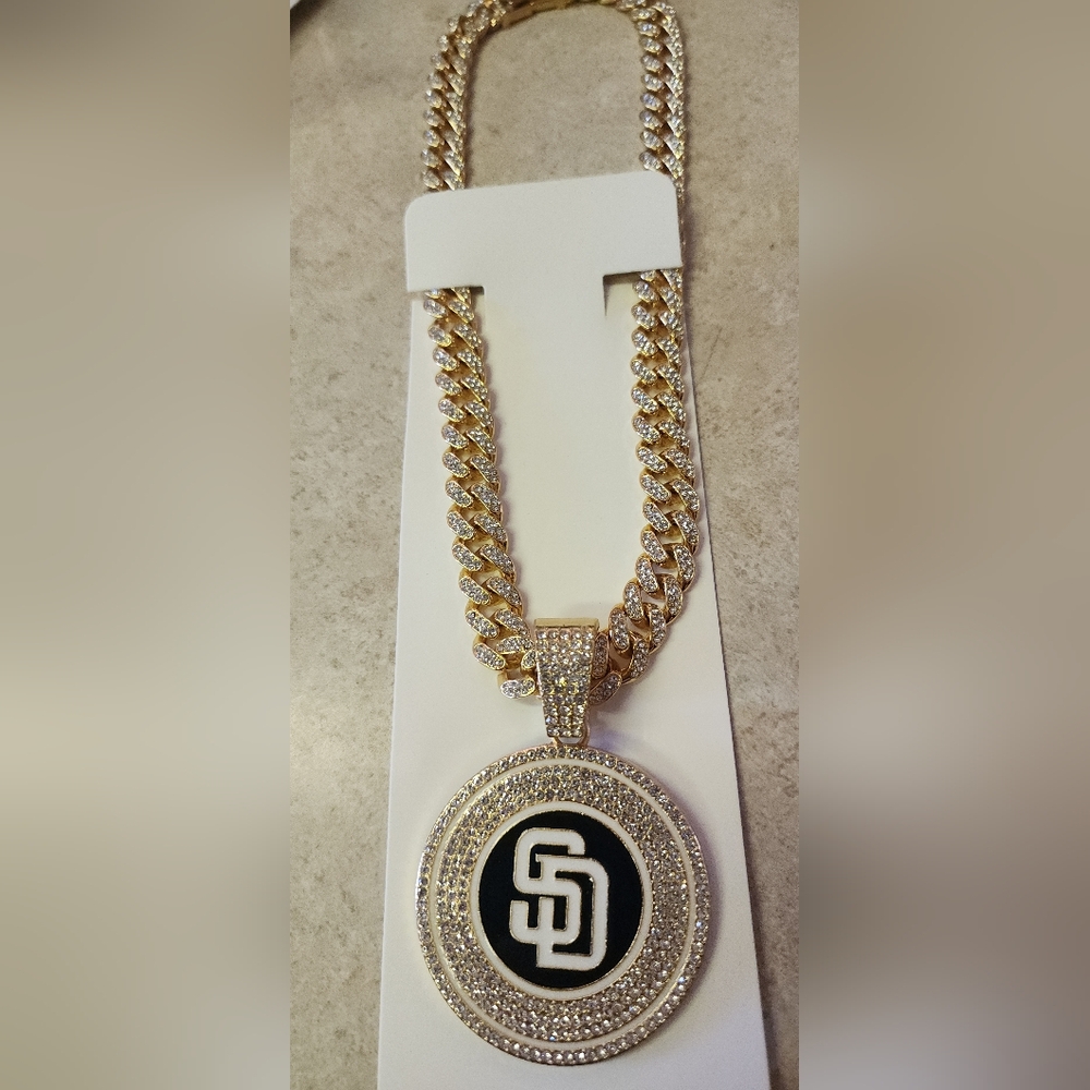 New 20" San Diego Padres baseball Chain Necklace - Picture 5 of 7